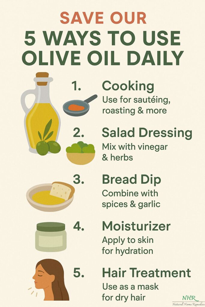 5 Daily Uses of Olive Oil - Natural Home Remedies